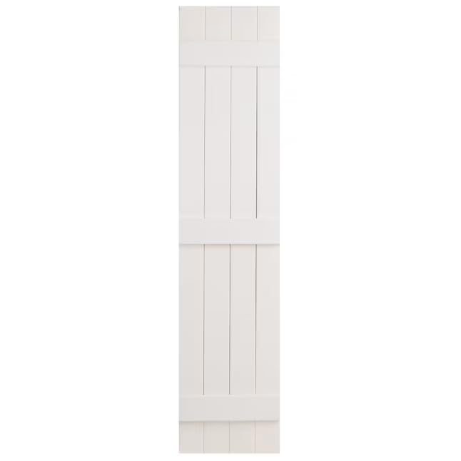 Polaris Homeside 4 Board and Batten Joined Vinyl Shutters (1 Pair) 14-1/2in. x 31in. - 930 White