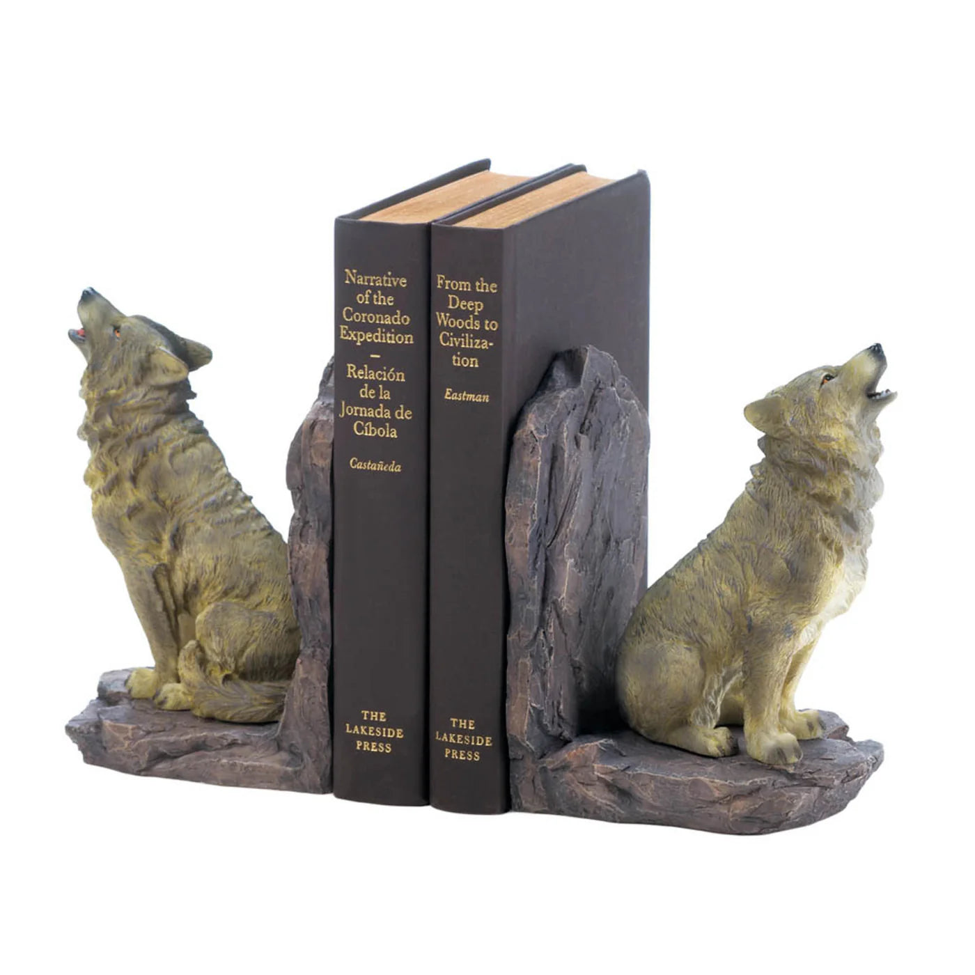 HOWLING WOLF BOOKENDS