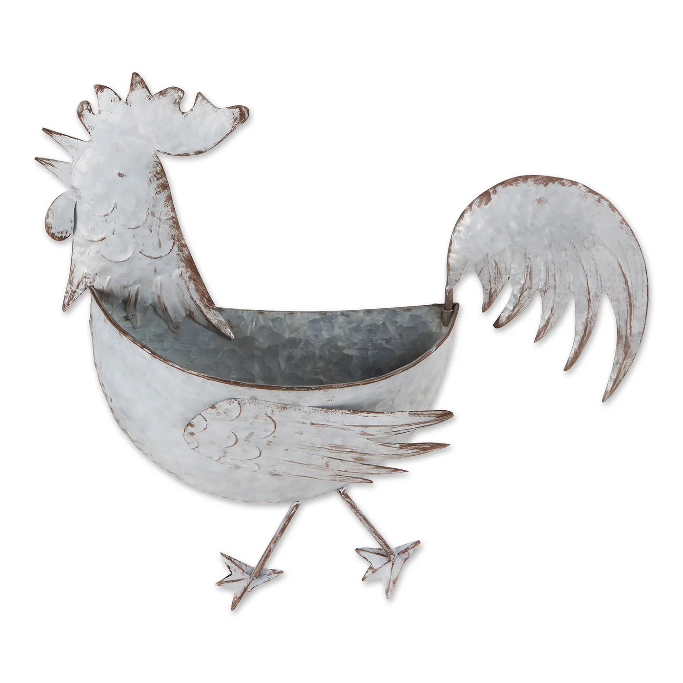 ROOSTER GALVANIZED WALL PLANTER
