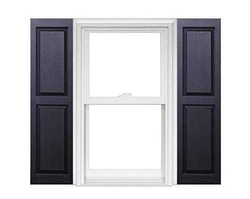 Polaris Homeside Raised Panel Vinyl Shutters (1 Pair) 14-1/2in. x 55in. - 050 Black