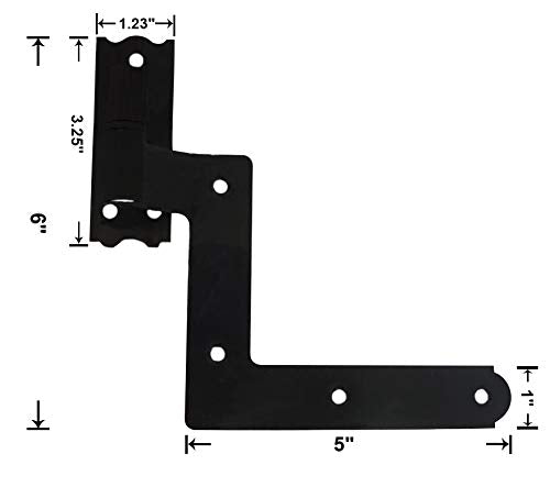QCAA Steel Blind Shutter Hinge for Wood Frame & Brick, 1-1/16", Power Coated Black, 32 Pack (16 Pairs), Made in Taiwan
