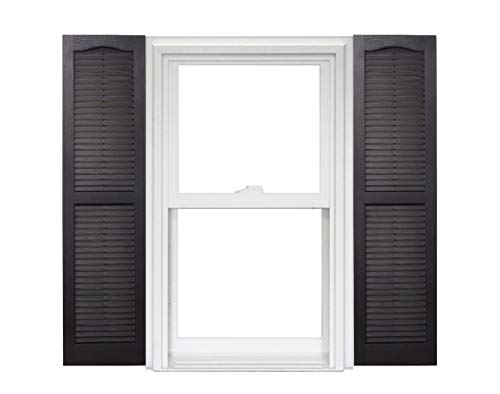 Polaris Homeside Open Louver Vinyl Shutters (1 Pair) 14-1/2in. x 59in. - 050 Black