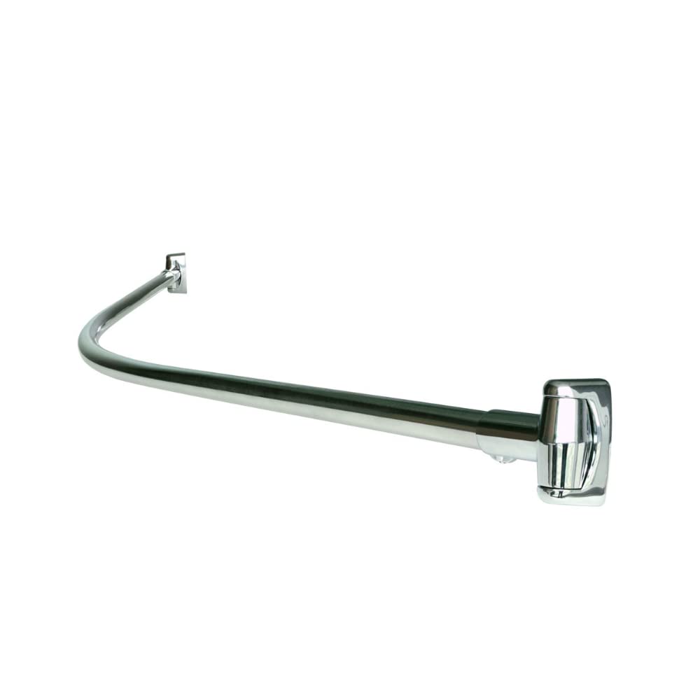 60-Inch Stainless Steel Curved Shower Curtain Rod, 5 Foot Mounted Non-Telescoping Rust Proof (Chrome Plated)