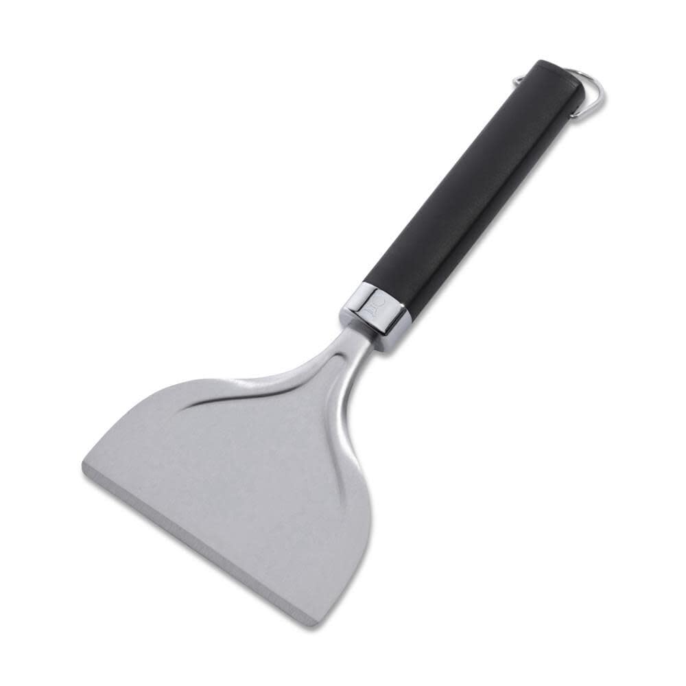 Weber Stainless Steel Griddle Scraper – Non‑Slip Easy‑Grip Handle with Hang Loop for Efficient Grease & Grime Removal, Dishwasher Safe - Griddle Accessory