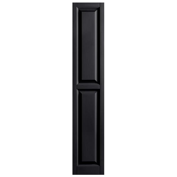 Polaris Homeside Raised Panel Vinyl Shutters (1 Pair) 14-1/2in. x 55in. - 050 Black