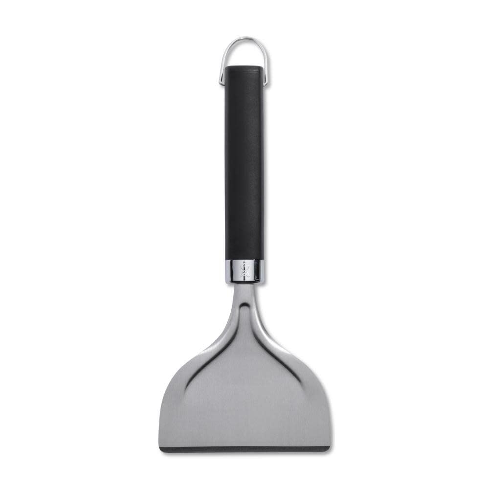 Weber Stainless Steel Griddle Scraper – Non‑Slip Easy‑Grip Handle with Hang Loop for Efficient Grease & Grime Removal, Dishwasher Safe - Griddle Accessory