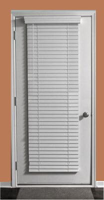 Blinds House Solution, Custom Made 2 Inch Faux Wood Cordless Horizontal Window Blinds for Doors, Ghost White/Snow White, Outside Mount, (26" W x 70" L)