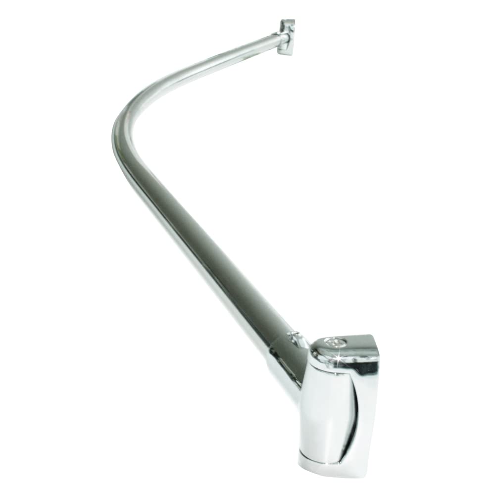 60-Inch Stainless Steel Curved Shower Curtain Rod, 5 Foot Mounted Non-Telescoping Rust Proof (Chrome Plated)
