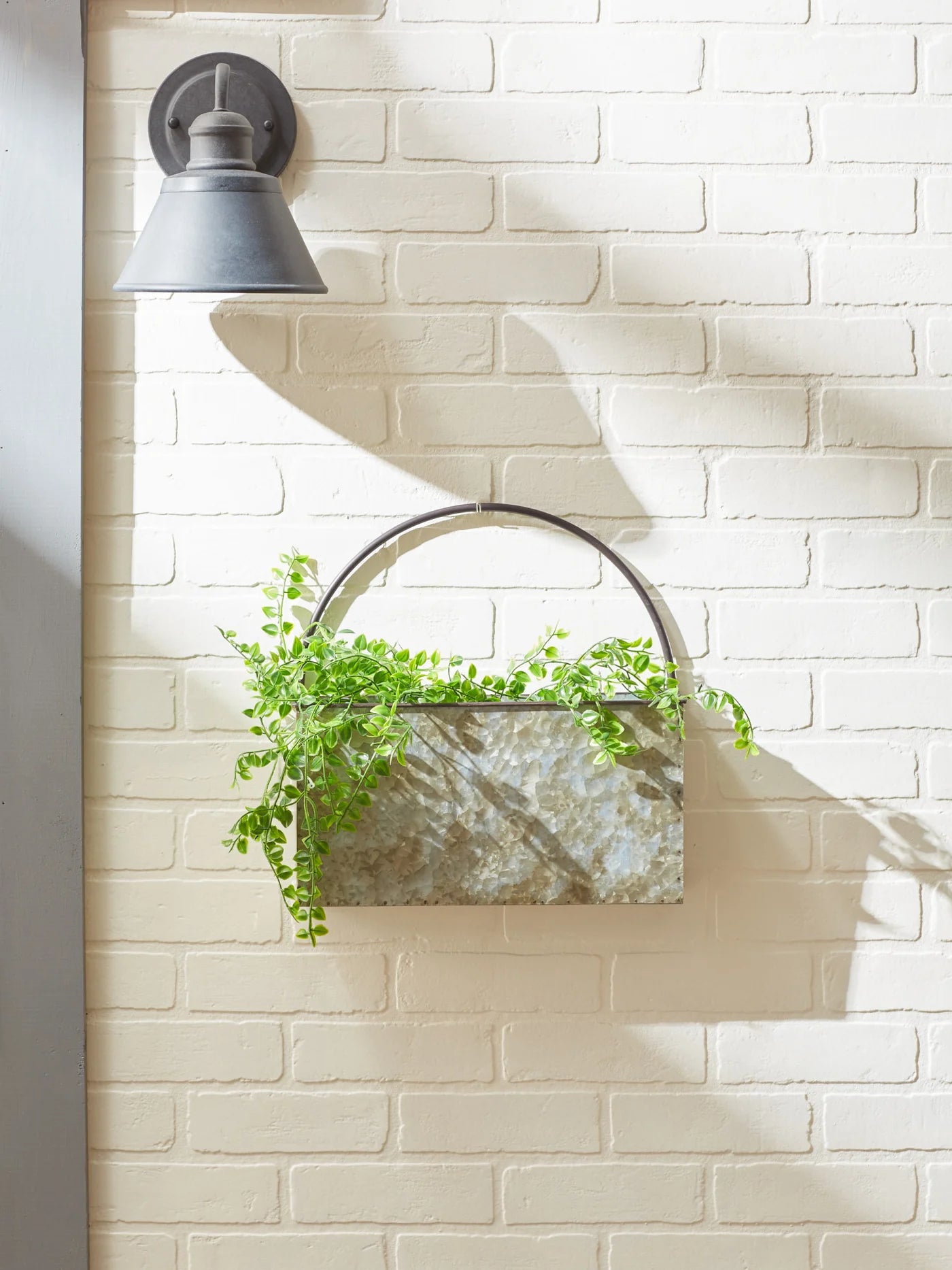 RECTANGLE GALVANIZED WALL PLANTER