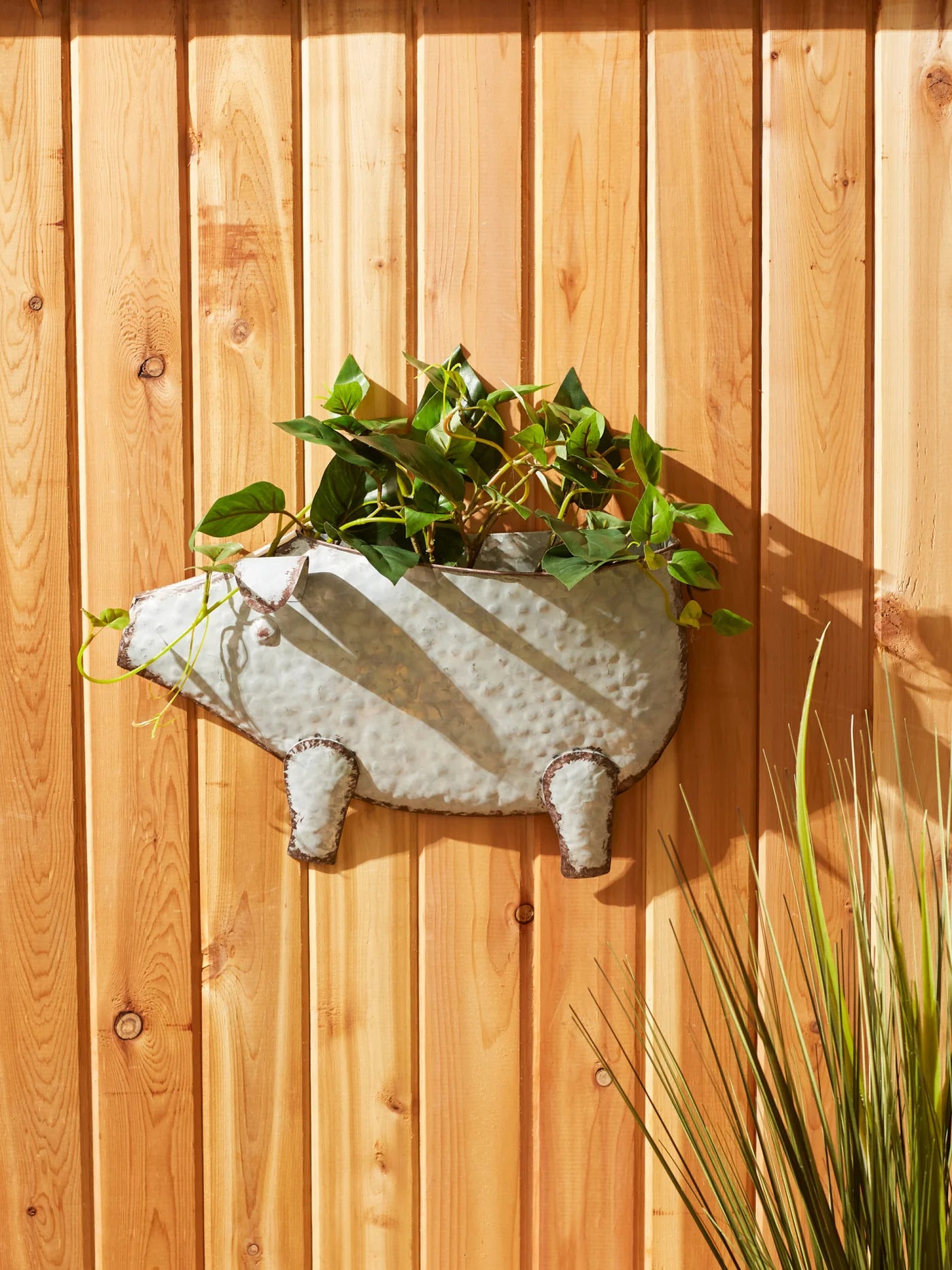 PIG GALVANIZED WALL PLANTER