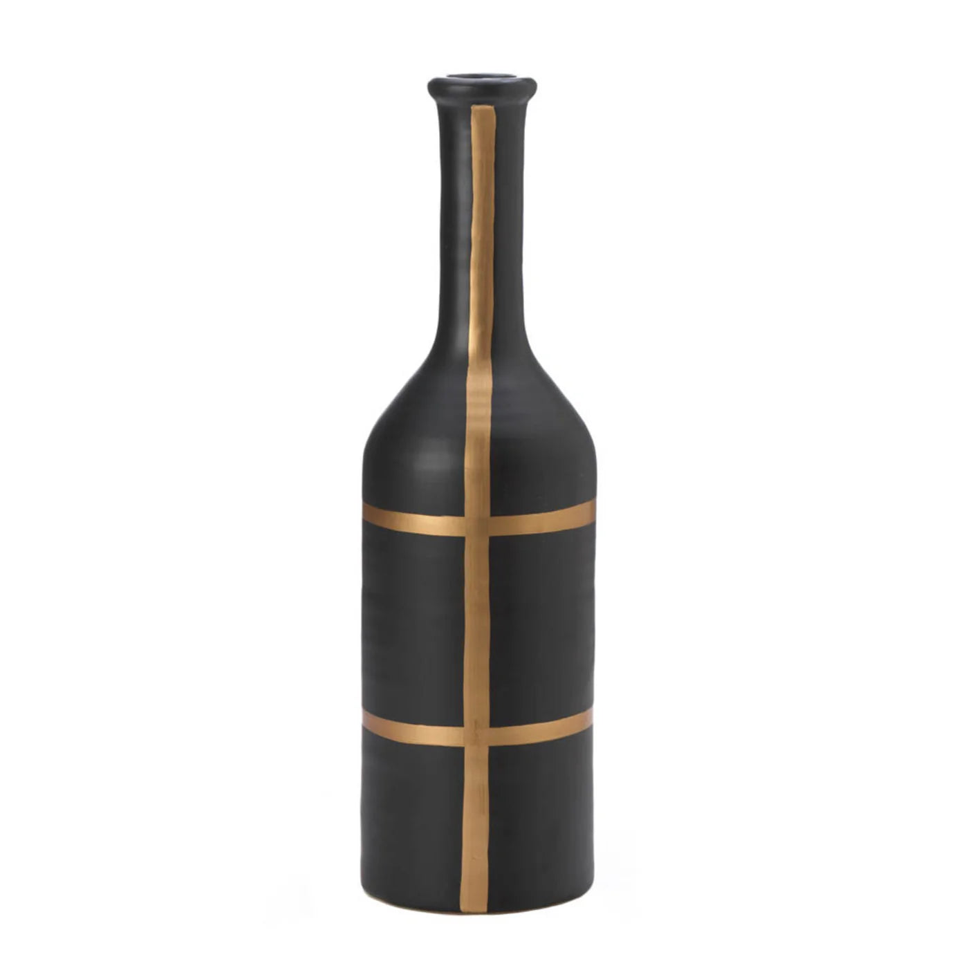IBERIA BLACK AND GOLD VASE
