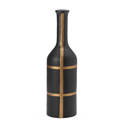 IBERIA BLACK AND GOLD VASE