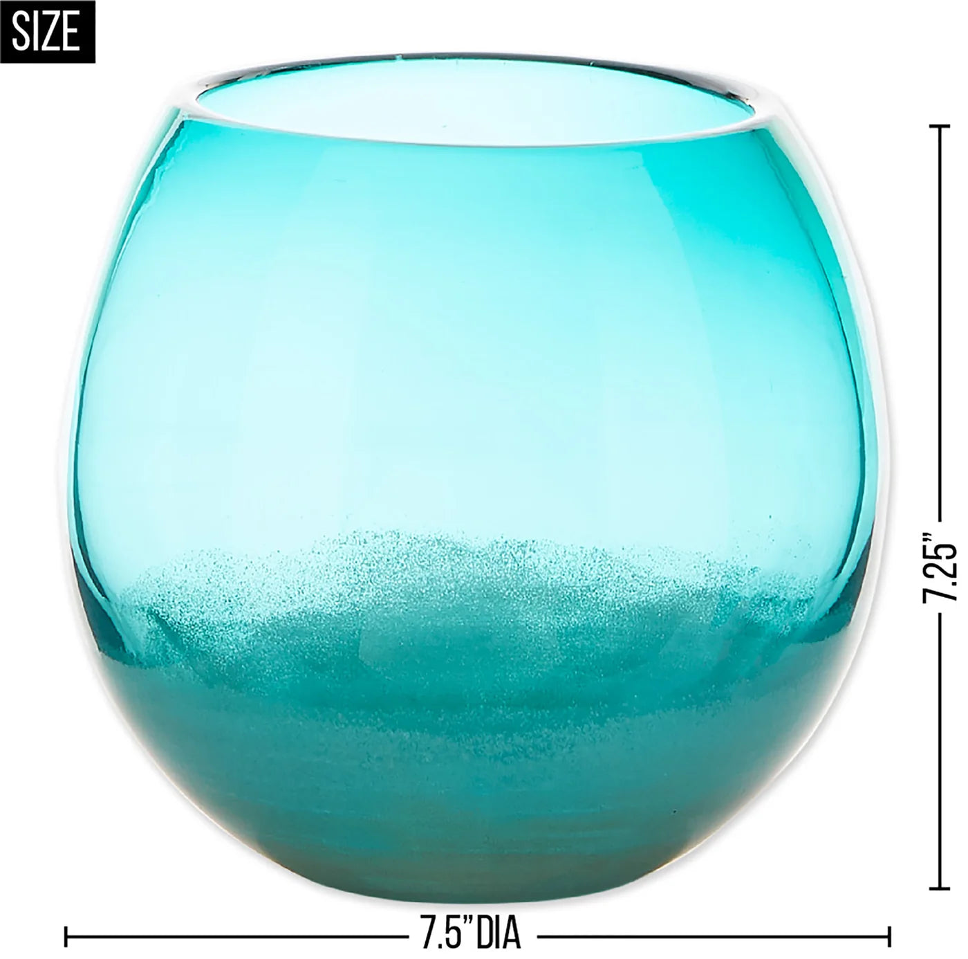 Large Aqua Fishbowl Vase