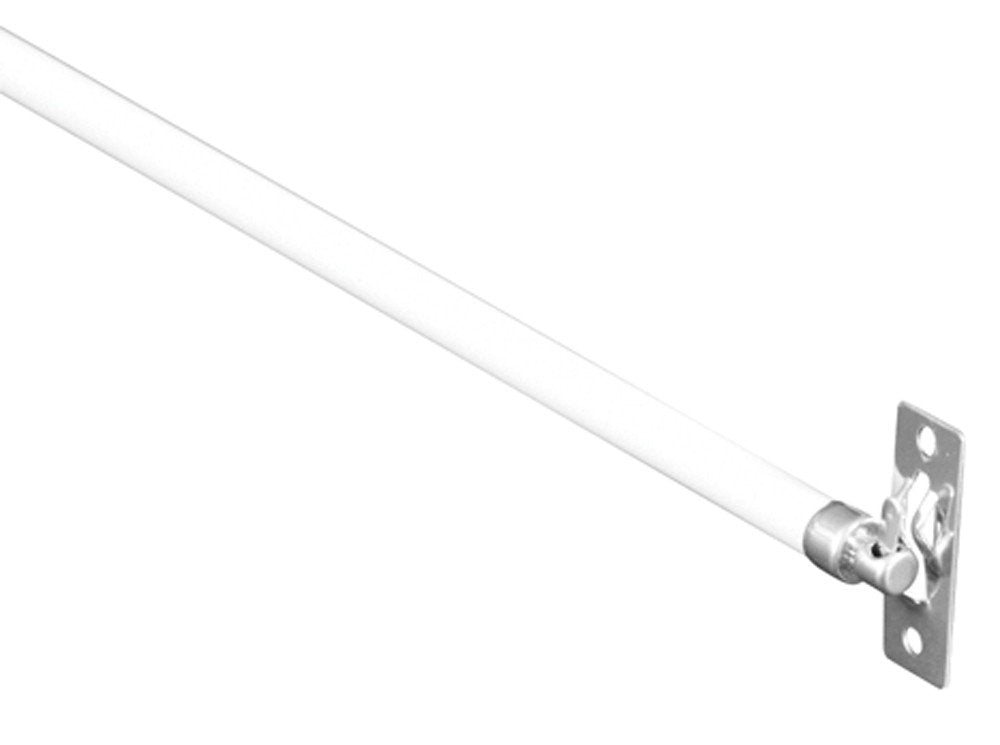 COLIBROX Swivel End Sash Curtain Rods 5/16-Inch 2 Rods per Pack (12 to 21-Inch Adjustable Width, White w/Nickel Ends) by Graber