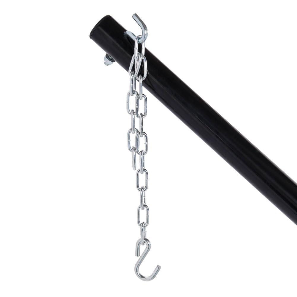 Lazy Daze Hammocks Portable 2 Person Heavy Duty Steel 15 FT Hammock Stand with Hooks and Chains for Outside, Patio, Backyard, 450 Pounds Capacity, Black