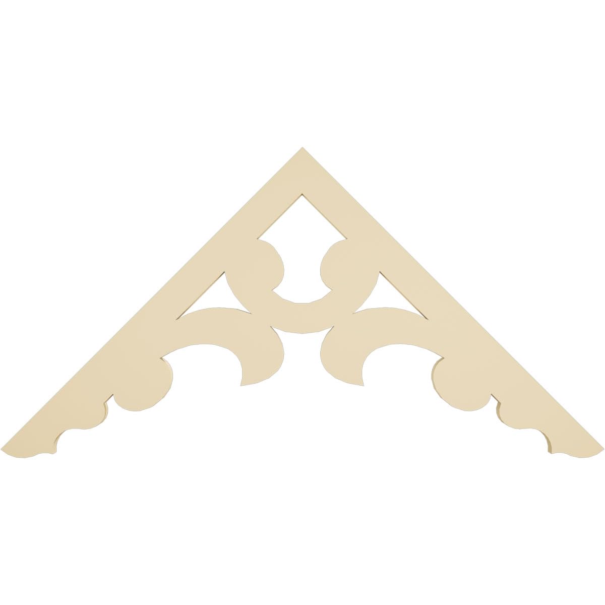 Ekena Millwork GPP048X024X100VIE Vienna Architectural Grade PVC Gable Pediments, 48"W x 24"H x 1"P (12/12) Pitch