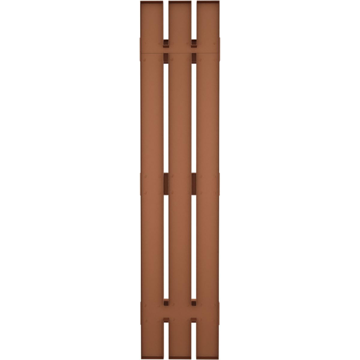 12"W x 55"H Lifetime Vinyl, Standard Three Board Spaced, Board-n-Batten Shutters, w/Installation Shutter-Lok's & Matching Screws (Per Pair), Treated Cedar