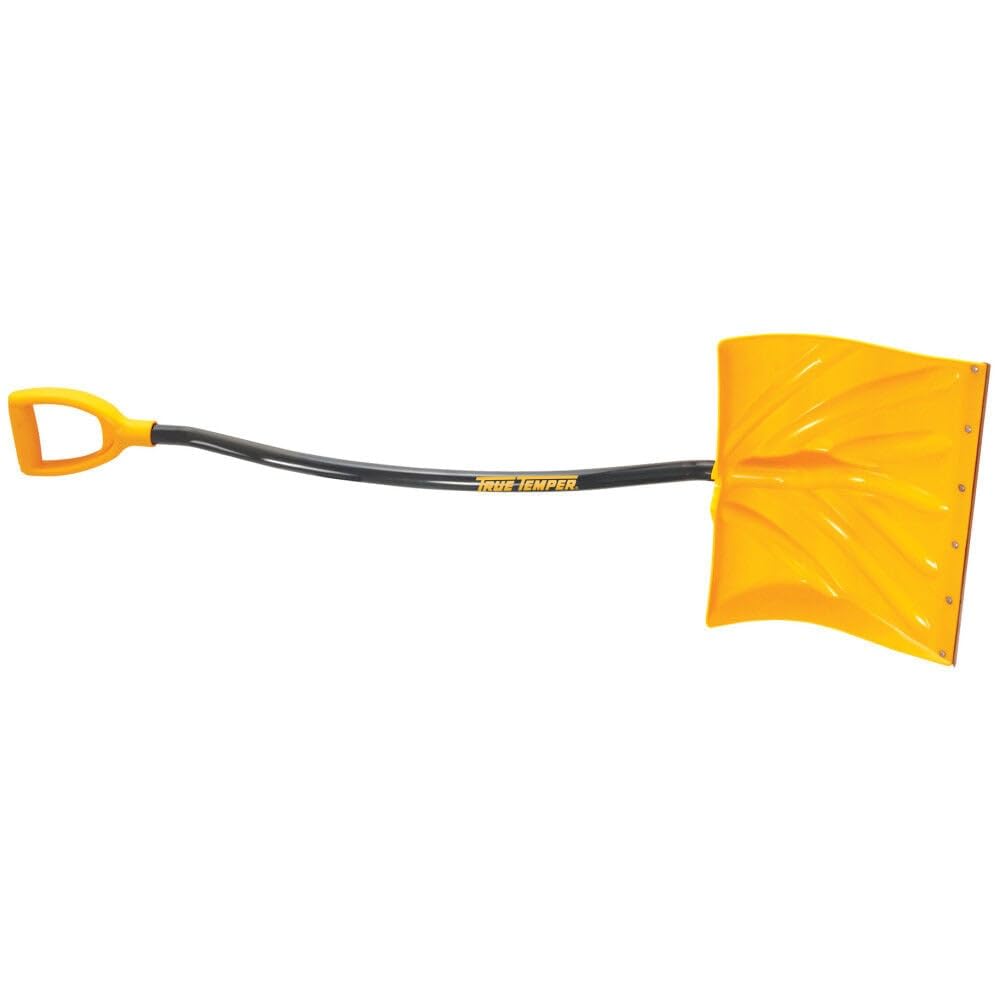 True Temper 1603400 Poly Snow Shovel/Pusher with Ergonomic D-Grip Steel Handle 18 Inch