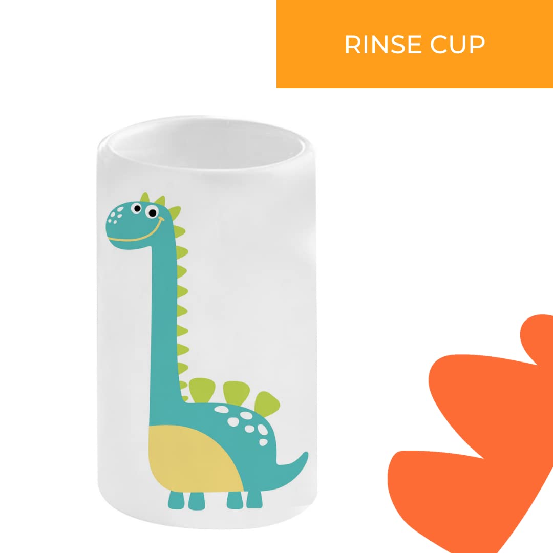 Ivanna Banana Kids Dinosaur Bathroom Set – 3-Piece Fun Bathroom Accessories for Kids, Including Toothbrush Holder, Soap Dispenser, and Cup – Adorable Dinosaur Décor for a Playful Bathroom.