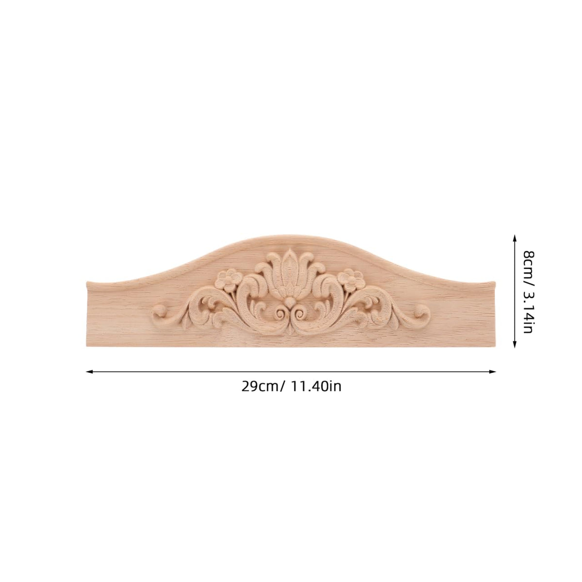 IMIKEYA Wood Applique Onlay Pediment European Style Carved Embossed Furniture Decoration for Wine Cabinets Wardrobes Doors Mirrors Windows 11.41 X 3.14 X 0.78 in