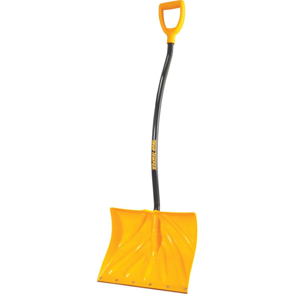 True Temper 1603400 Poly Snow Shovel/Pusher with Ergonomic D-Grip Steel Handle 18 Inch