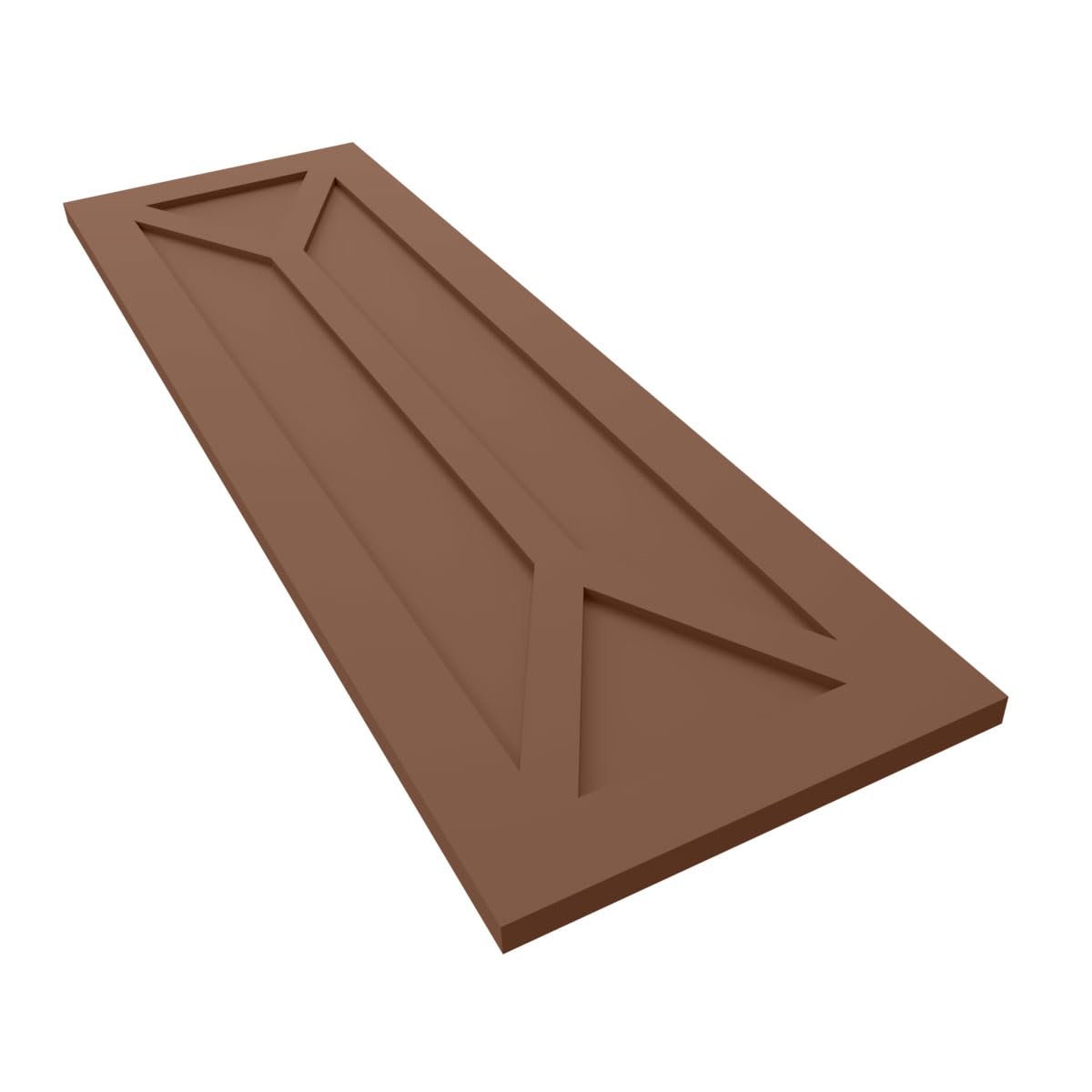15"W x 75"H True Fit PVC San Carlos Mission Style Fixed Mount Shutters, Burnt Toffee (Per Pair - Hardware Not Included)