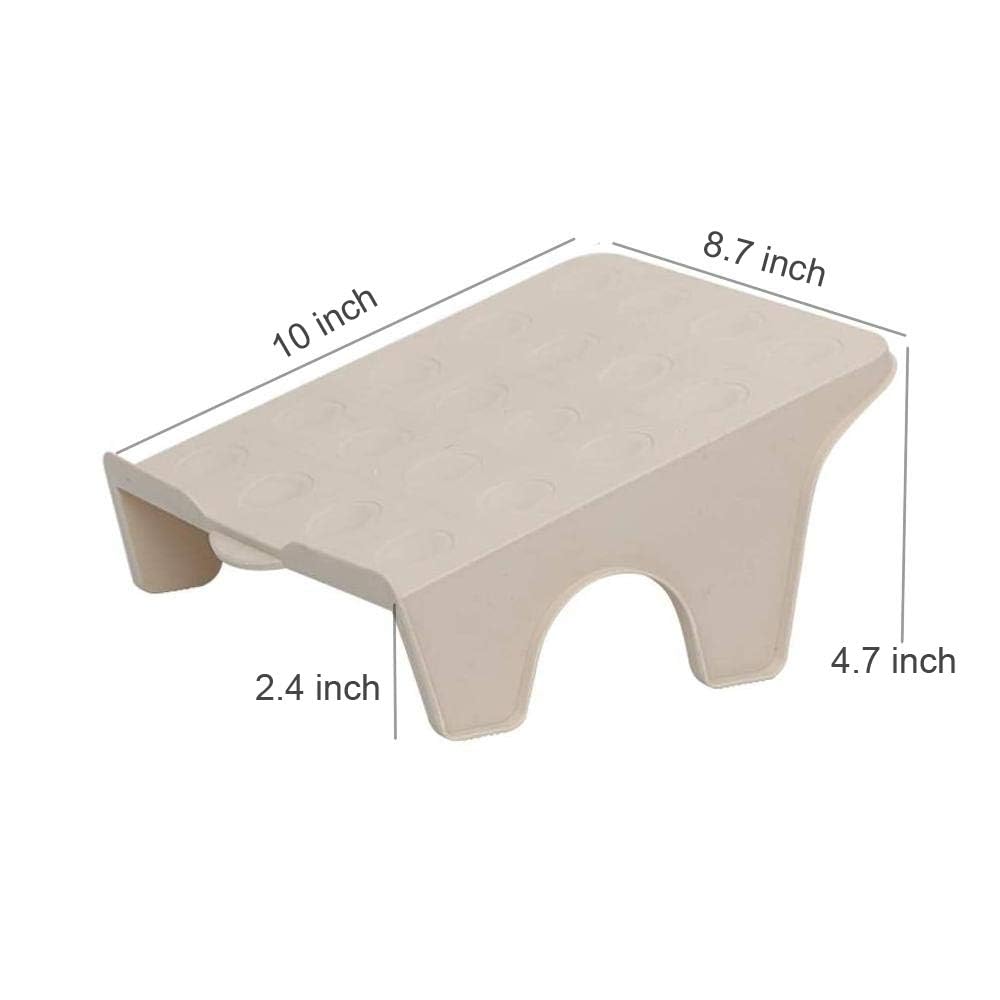4 Pcs Stacking Shoe Organizer for Shelf 10 x 8.7 in – Double Layer Space Saving Shoe Dividers for Shelves – Footwear Riser for Heels Under 4.7", Sneakers & Flats Storage for Small Closets, Dorms, Apts