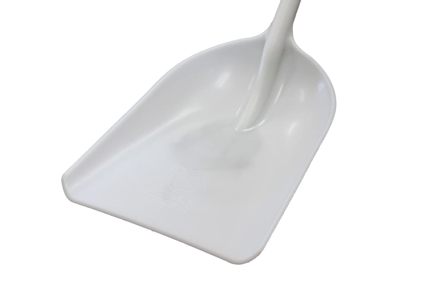 Bully Tools Poly Snow Scoop – Heavy Duty Poly Shovel for Clearing Walkways, Lightweight Plastic Tool for Composite Decks, Large Winter Scoop for Snow Mulch, Grain, and Debris Handling - White, 42-Inch