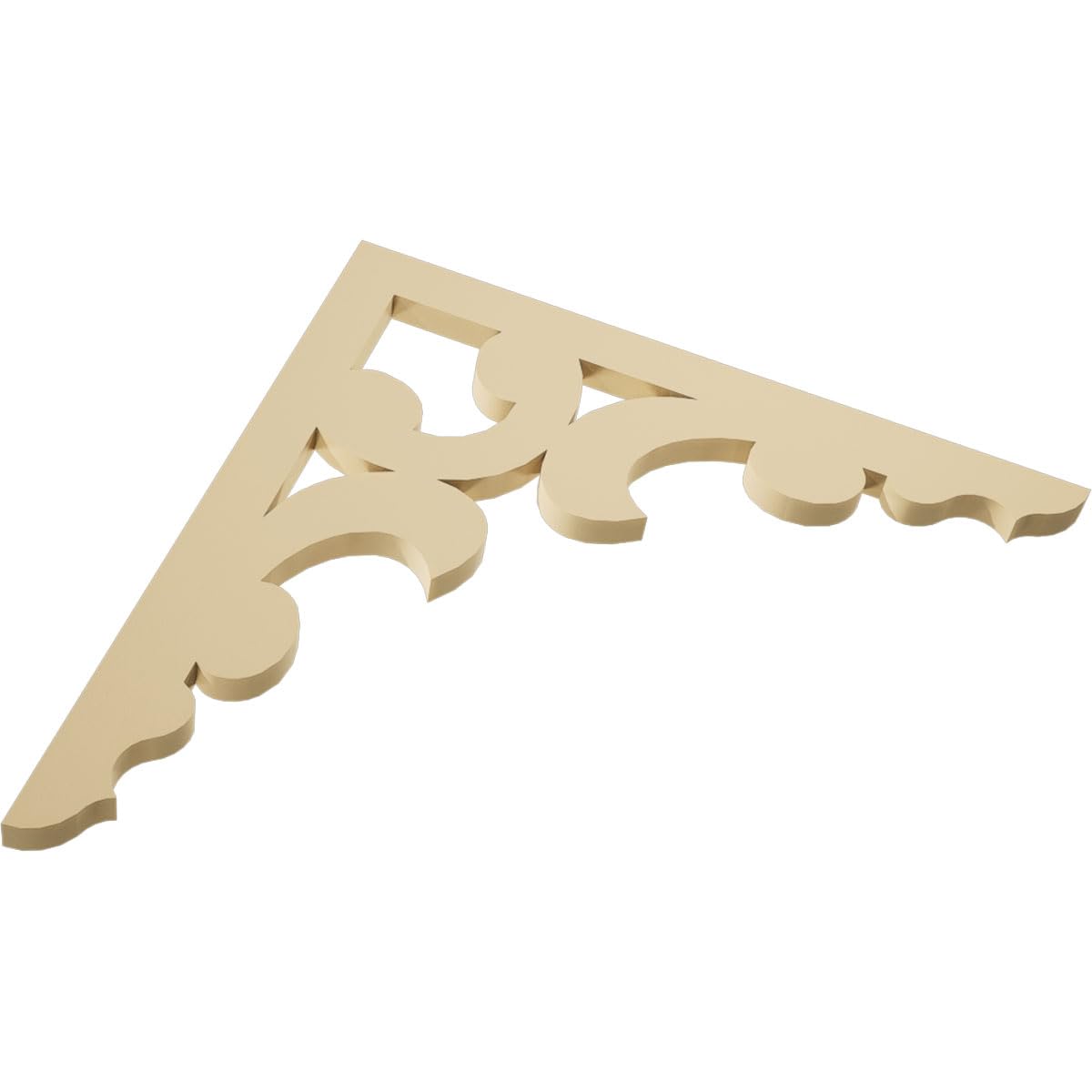 Ekena Millwork GPP048X024X100VIE Vienna Architectural Grade PVC Gable Pediments, 48"W x 24"H x 1"P (12/12) Pitch