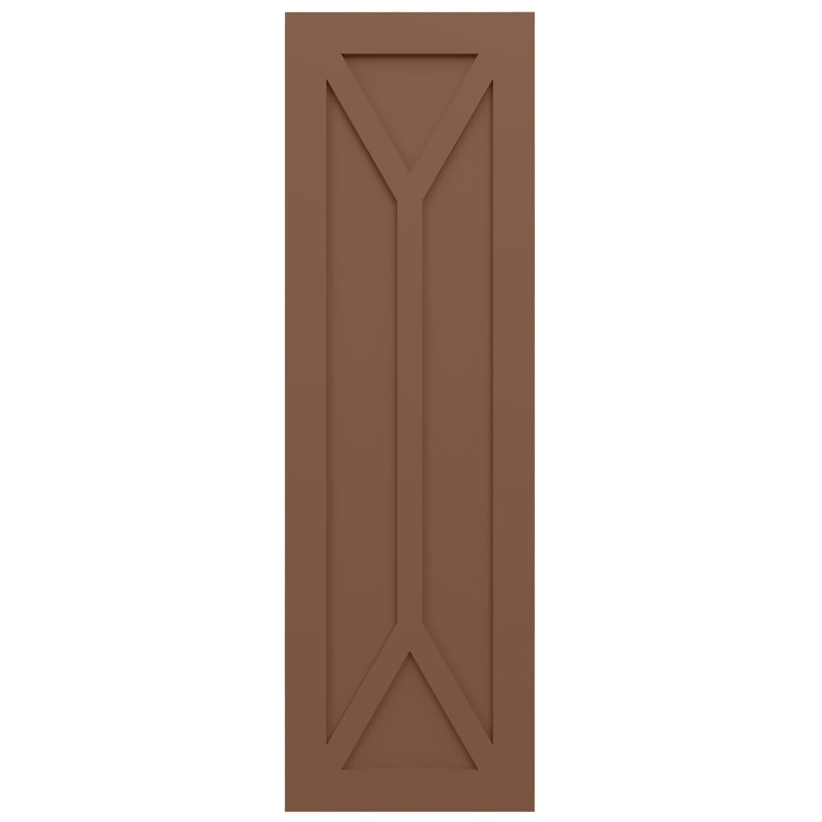 15"W x 75"H True Fit PVC San Carlos Mission Style Fixed Mount Shutters, Burnt Toffee (Per Pair - Hardware Not Included)