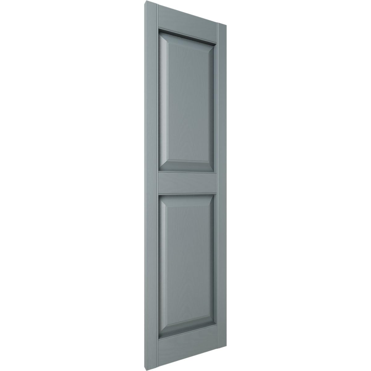 14 3/4"W x 55"H Lifetime Vinyl, Standard Two Equal Panels, Raised Panel Shutters, w/Installation Shutter-Lok's & Matching Screws (Per Pair), Storm Cloud