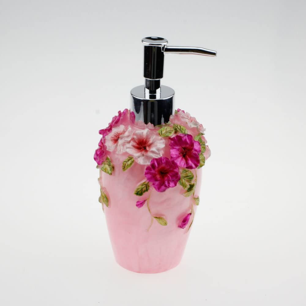 LUANT Vintage Pink Bathroom Accessories, 5Piece Bathroom Accessories Set, Bathroom Set Features, Soap Dispenser, Toothbrush Holder, Tumbler & Soap Dish - Bath Gift Set (Pink)