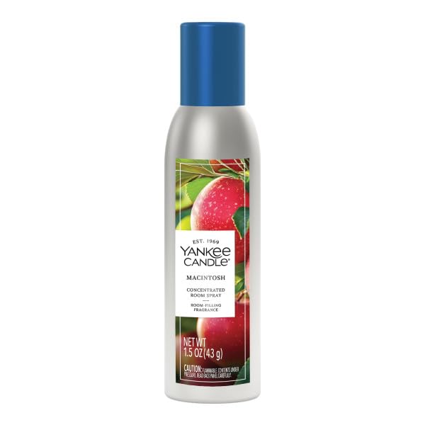Yankee Candle Concentrated Room Spray Air Freshener, Instant Home Fragrance, Odor Eliminating Spray, Macintosh (Pack of 3)