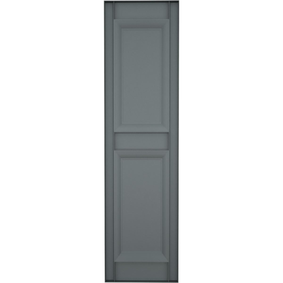 14 3/4"W x 55"H Lifetime Vinyl, Standard Two Equal Panels, Raised Panel Shutters, w/Installation Shutter-Lok's & Matching Screws (Per Pair), Storm Cloud