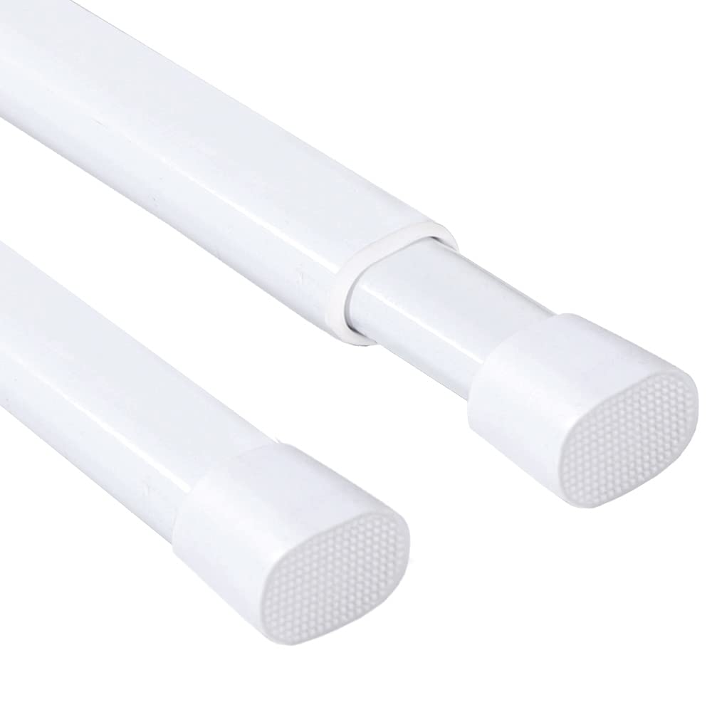 H.VERSAILTEX 2 Pack Spring Tension Curtain Rods 36-60 Inch Lightweight Tensions Rods Securely in Place; Easy to use/Install for Kitchen/Bathroom/Wardrobe, Durable Sturdy Rods, White