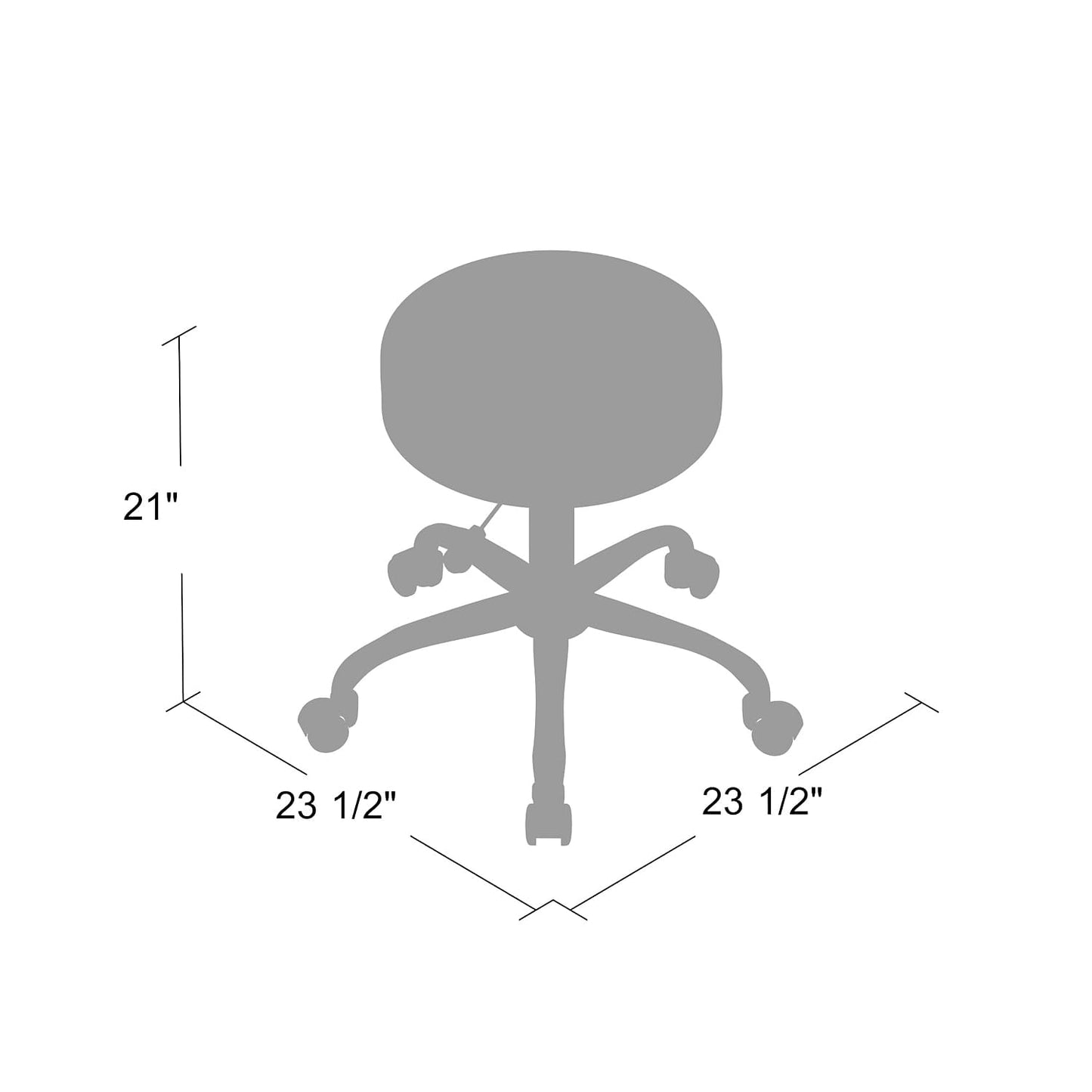 Boss Office Products Adjustable Upholstered Medical Stool in Grey (B240-GY)