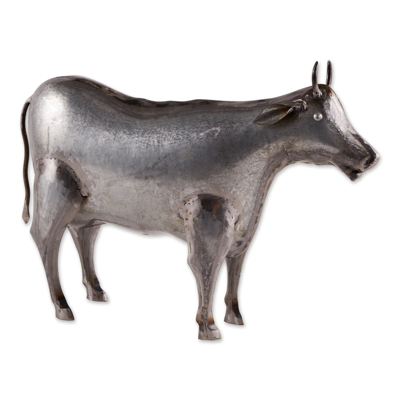 GALVANIZED COW SCULPTURE