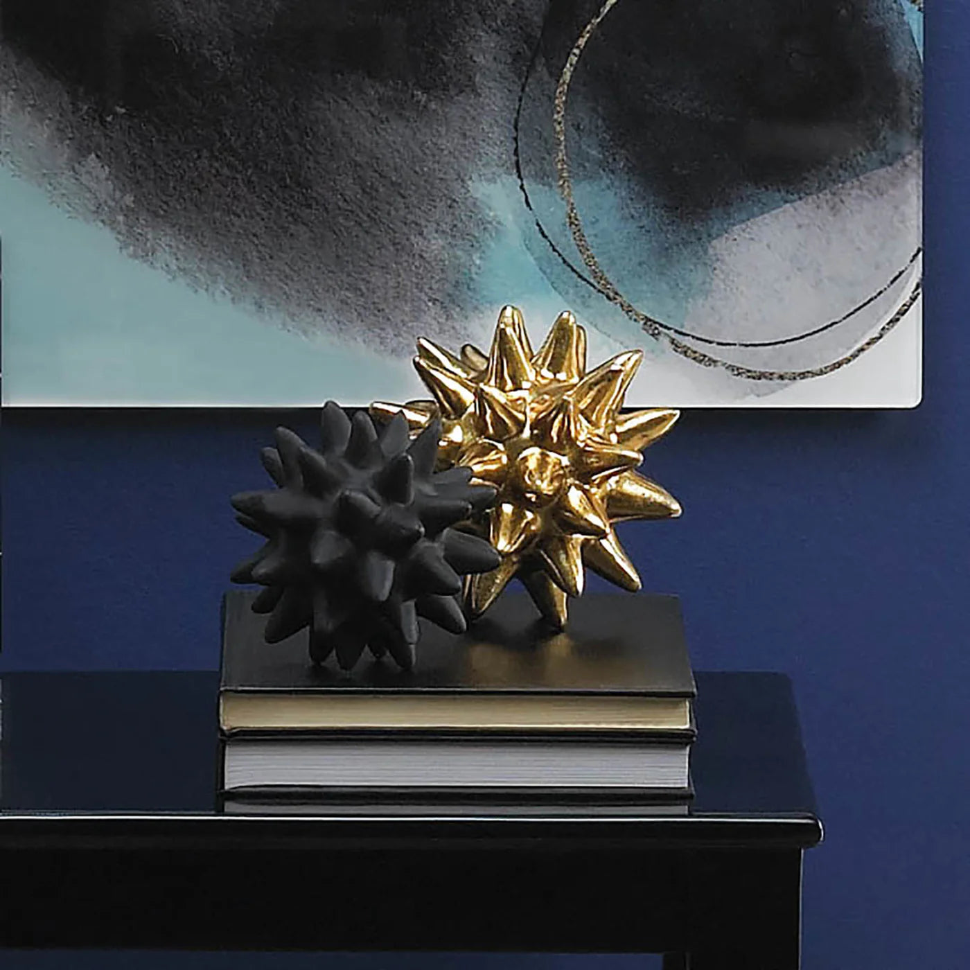 STORICO GOLD AND BLACK SPIKE SCULPTURES