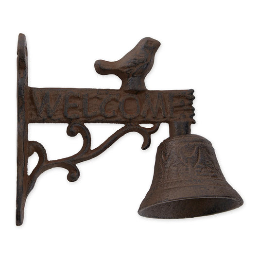 Welcome Sign with Bird Cast Iron Door Bell