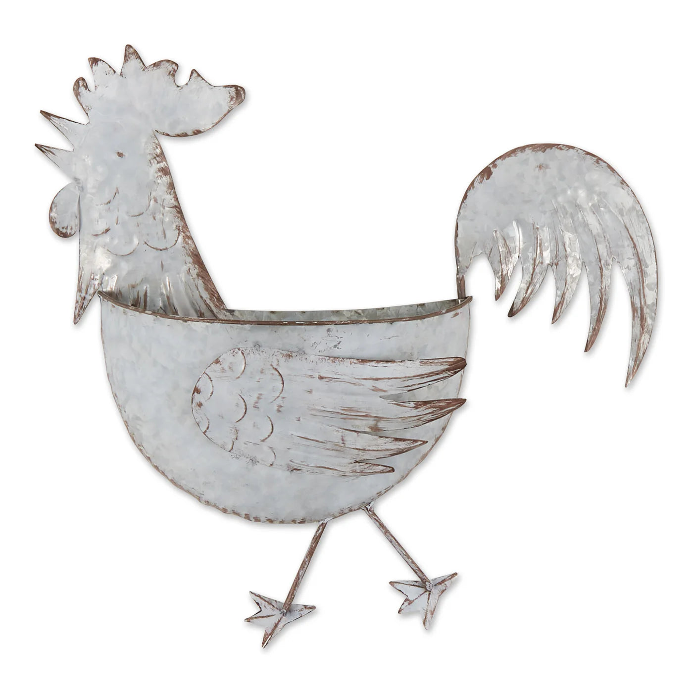ROOSTER GALVANIZED WALL PLANTER