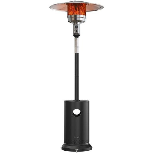 EAST OAK 50,000 BTU Patio Heater for Outdoor Use with Round Table Design, Double-Layer Stainless Steel Burner, Wheels, Triple Protection System, Outdoor Heater for Home and Residential, Black