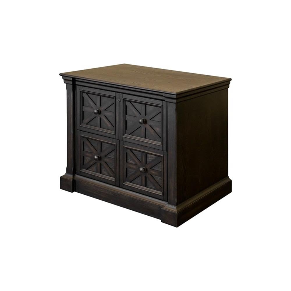 Pemberly Row Set of 3 Fully Assembled Executive Desk & Filing Cabinet & Bookcase