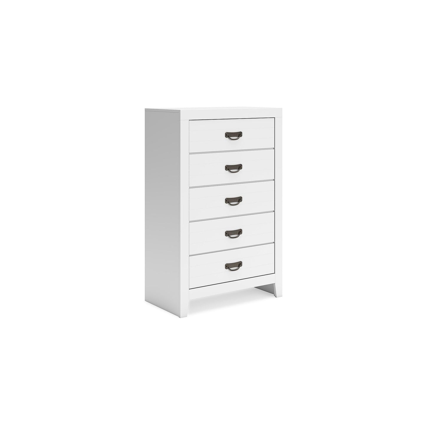 Signature Design by Ashley Binterglen Contemporary 5-Drawer Chest with Safety Stop, White