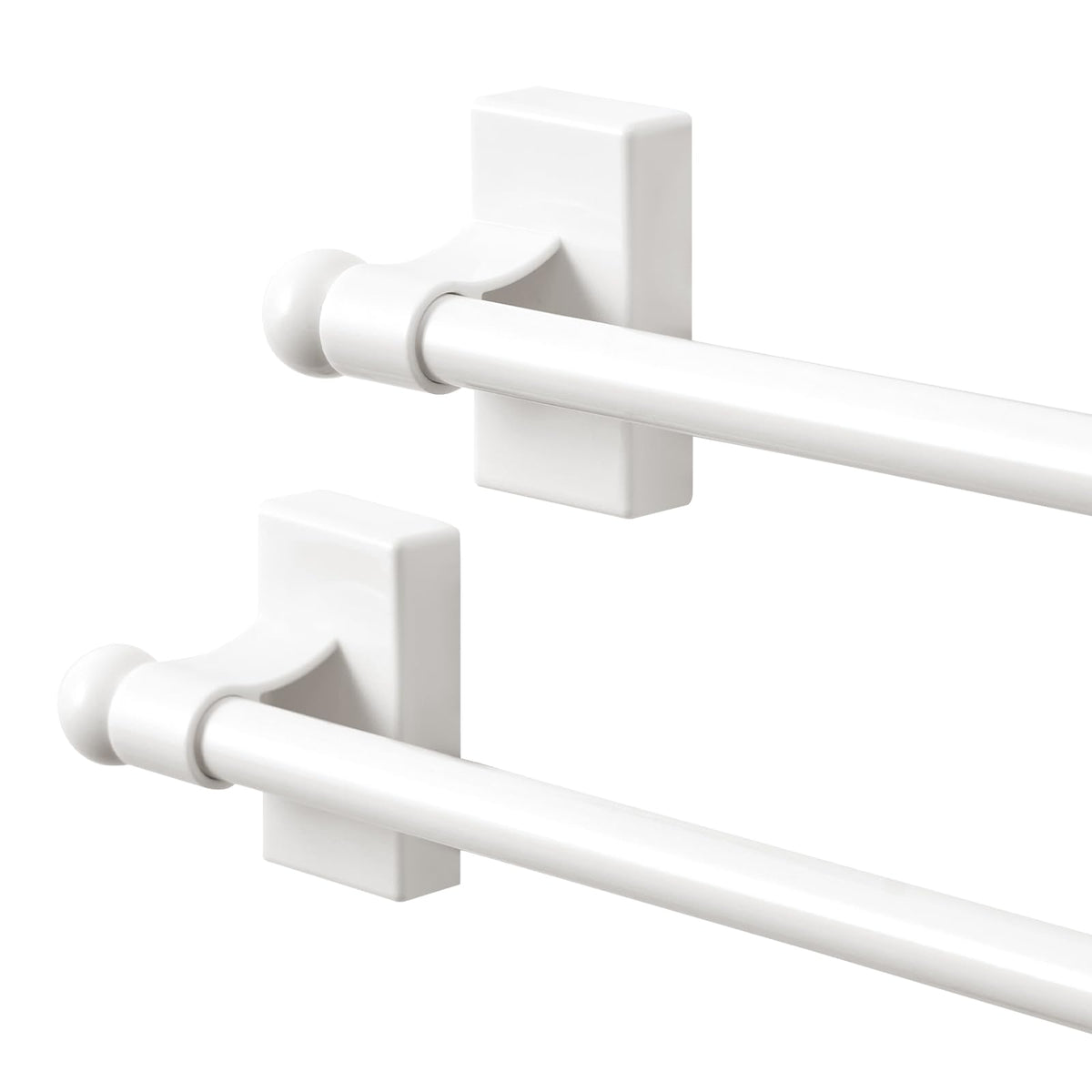 JINCHAN Magnetic Curtain Rods for Metal Doors 16-28 Inches 2 Pack White