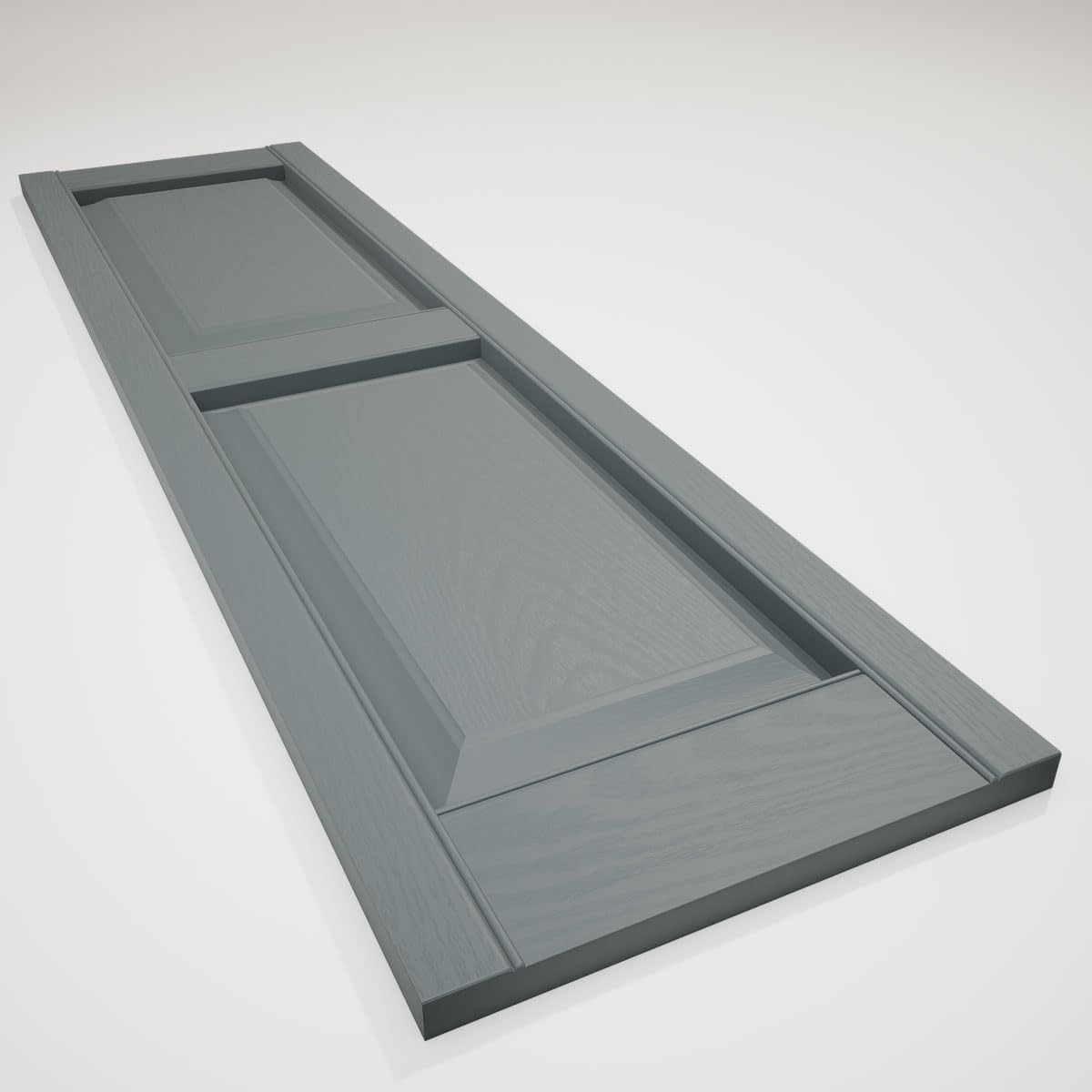 14 3/4"W x 55"H Lifetime Vinyl, Standard Two Equal Panels, Raised Panel Shutters, w/Installation Shutter-Lok's & Matching Screws (Per Pair), Storm Cloud