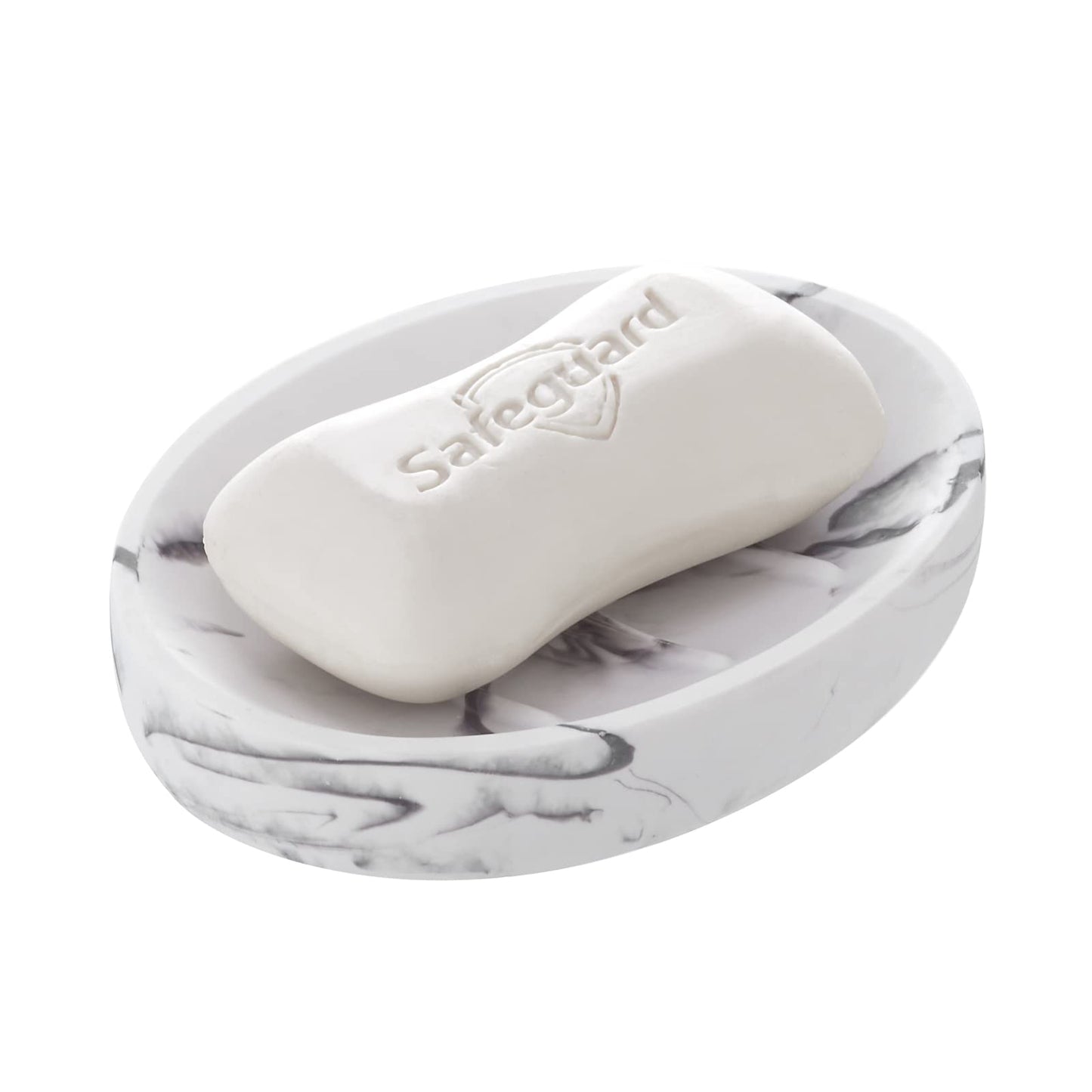 INIUNIK Marble Look Soap Dish - Bar Soap Holder for Shower, Bathroom & Kitchen Sink