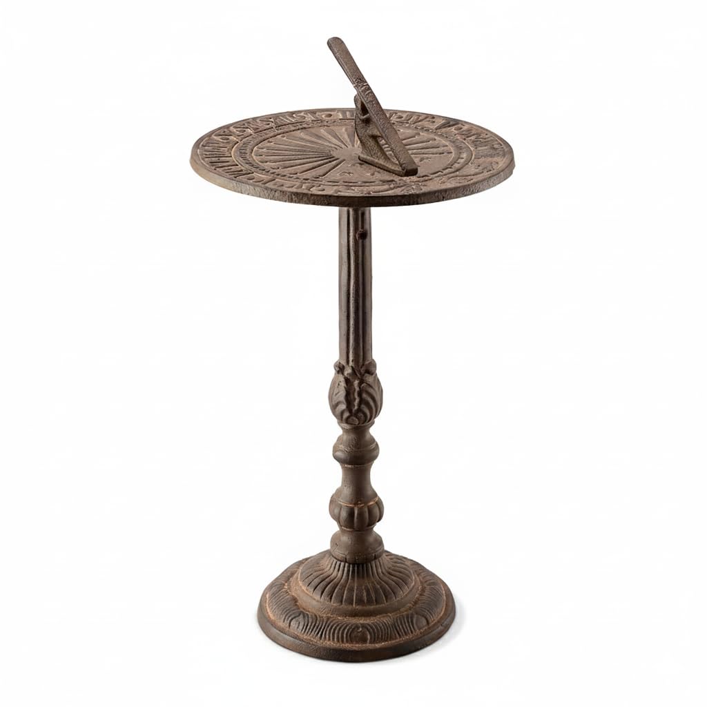 SPI Home Antiqued Cast Iron Sundial 18.5" x 9.5" x 9.5" 8.3 lbs. Cast Iron