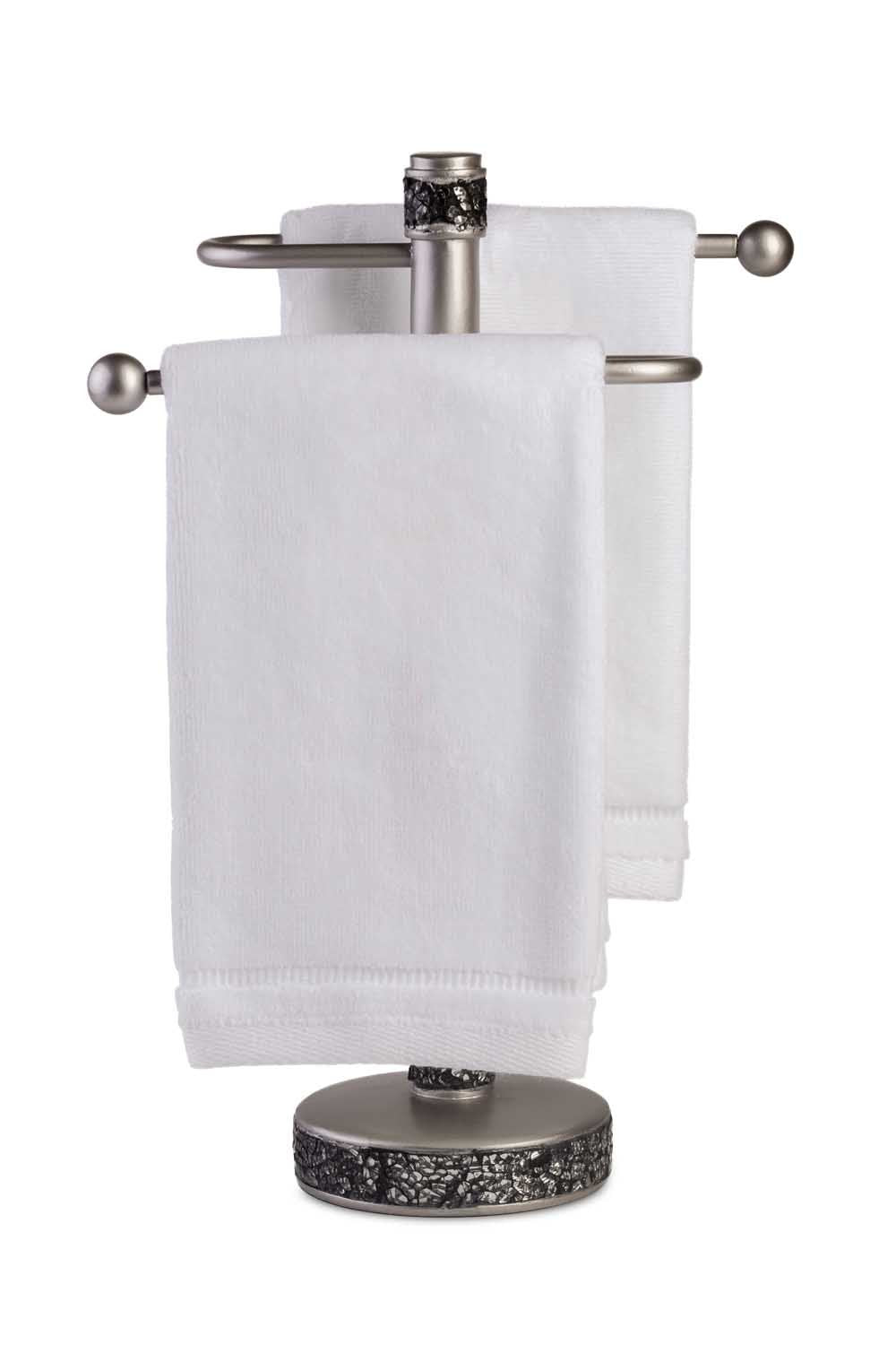 Creative Scents 100% Cotton Velour Fingertip Towels - 4 Pack 11 by 18 Inch – Decorative, Extra Absorbent and Soft Face Towel, Ideal for Bathroom and Powder Room (White)
