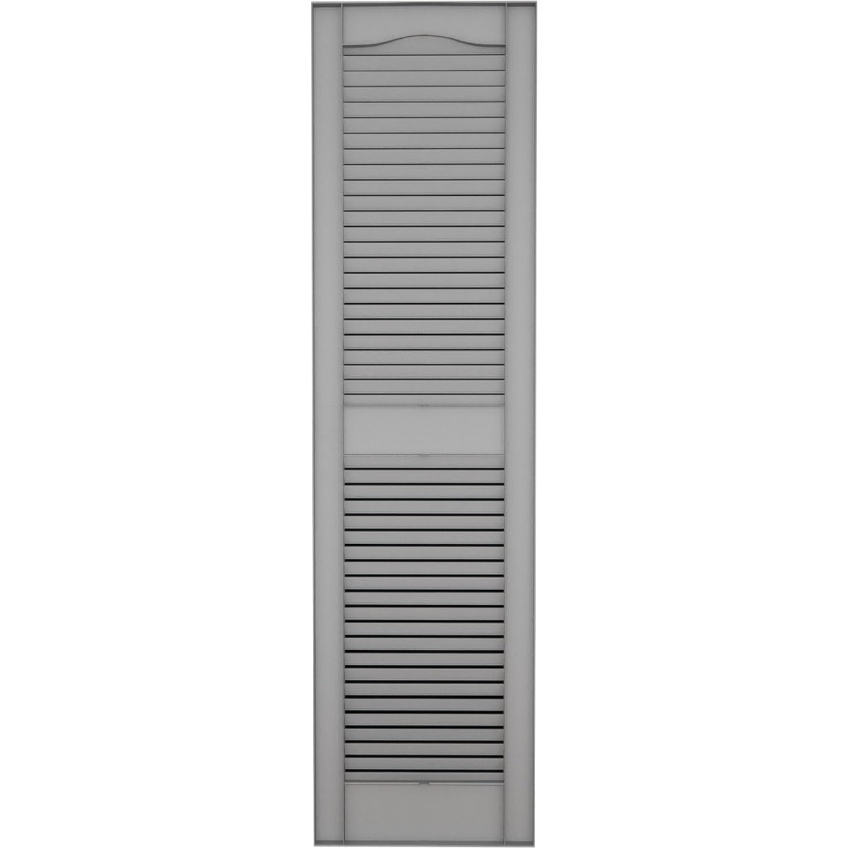 Ekena Millwork Lifetime Vinyl LL1S14X05200PG Standard Cathedral Top Center Mullion, Open Louver Vinyl Shutters, w/Installation Shutter-Lok's & Matching Screws (Per Pair), 14 1/2"W x 52"H, Paintable