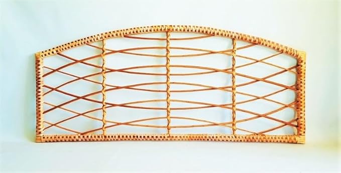 direfly Handwoven Rattan Headboard – Natural Wicker & Wood Frame